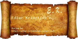 Edler Krisztián névjegykártya
